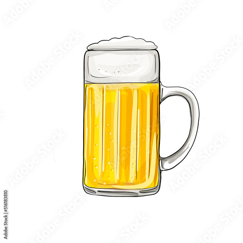 Maß Bier mit Schaum isoliert