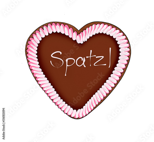 Lebkuchenherz Oktoberfest "Spatzl"
