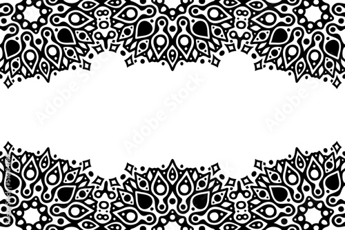 Clip art with abstract black oriental border