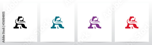 Snake On Letter Logo Design A