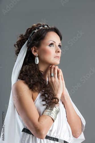 Obraz na plátně Ancient Greek woman - Goddess praying