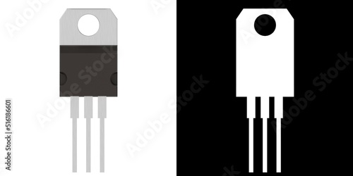 3D rendering illustration of a couple of TO transistors photo