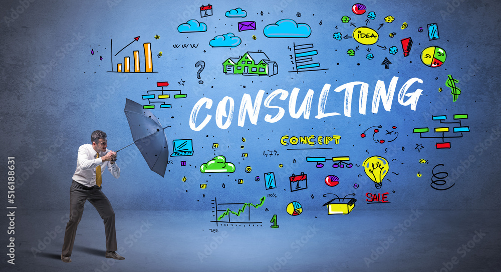 businessman hiding behind umbrella concept businessman hiding behind umbrella concept
