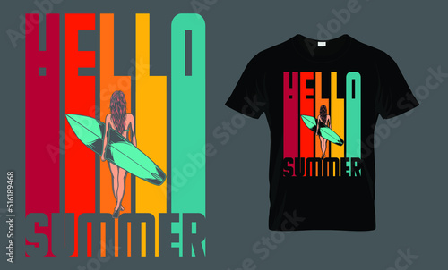 Hello summer - t-shirt design