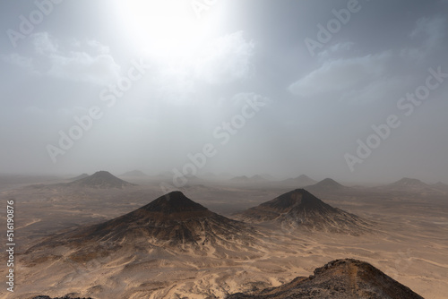 Extraordinary landscape of the Black Desert.