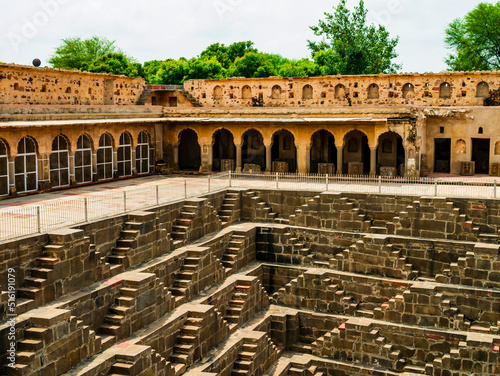 Impressive view of Chand Baori, the oldest and deepest stepwell in the world, Abhaneri village near Jaipur, Rajasthan, India
 photo