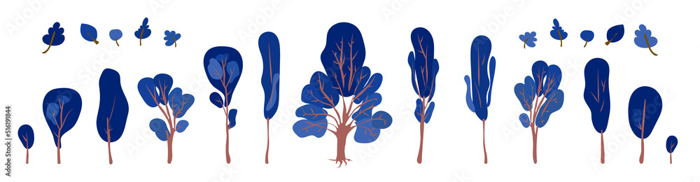 Abstract trees vector set isolated on white background Abstract trees vector set isolated on white background