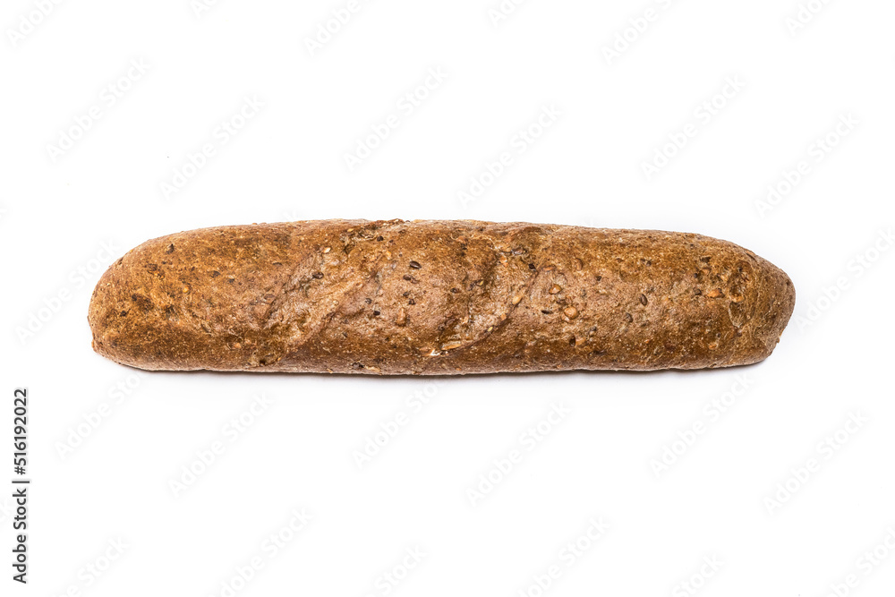 Isolated dark bread loaf on white background. Isolated dark bread loaf on white background.