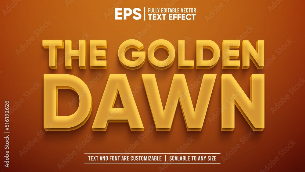 Yellow Golden Dawn and Dusk 3D Editable Text Effect Yellow Golden Dawn and Dusk 3D Editable Text Effect