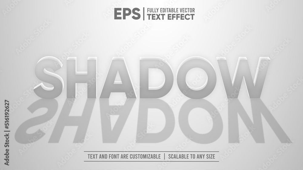 3D White Clean Shadow Text Effect