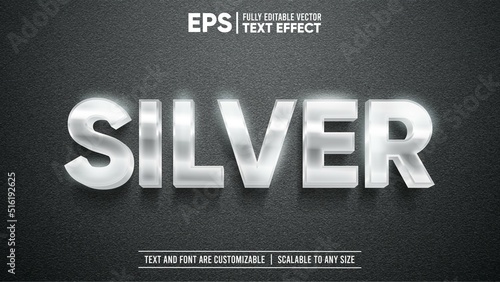 3D Luxury Silver Chrome Text on Black Carpet or Granite Text Effect