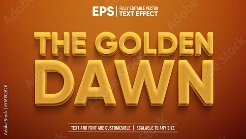 Yellow Golden Dawn and Dusk 3D Editable Text Effect