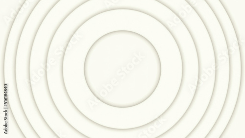 Light grey circle frames moving, widen and narrow down on white background, monochrome. Animation. Overlapped rounds, radar waves screen close up.