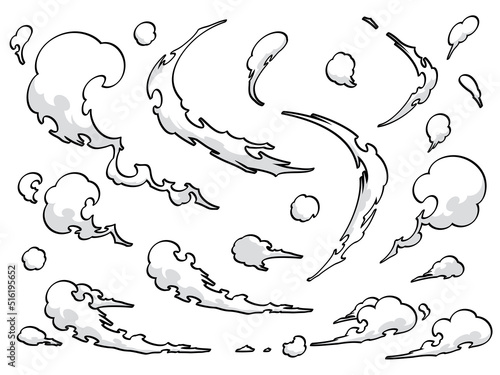 かっこいい雲のイラスト素材セット_エフェクト風