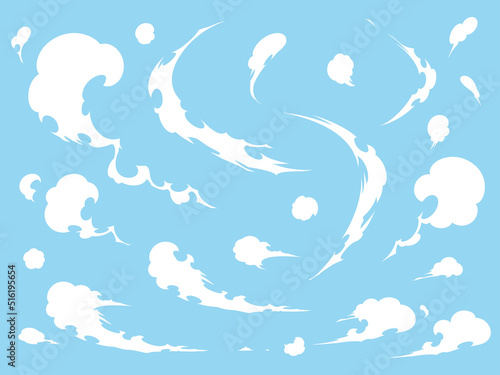 かっこいい雲のイラスト素材セット_エフェクト風