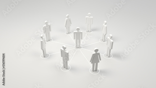 Wallpaper Mural Leader in the team concept art. 3d illustration of connecting people Torontodigital.ca