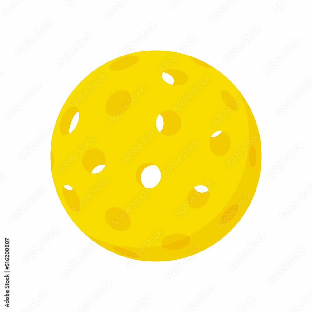 Ball for pickleball isolated vector illustration on white background Ball for pickleball isolated vector illustration on white background