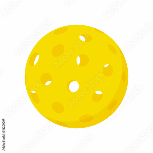 Ball for pickleball isolated vector illustration on white background