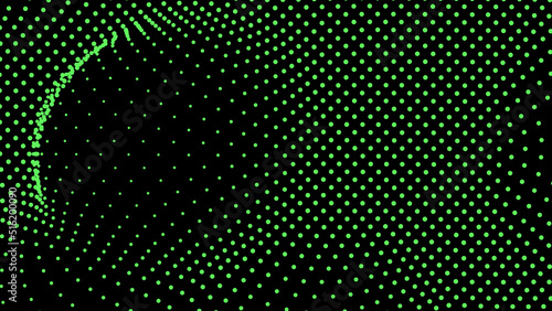 Dome-shaped protrusion part seine by stretching mesh for the illusion three-dimensional deformation of the surface. Screen media video trippy. Mesh LCD display. Scale size different hole space.