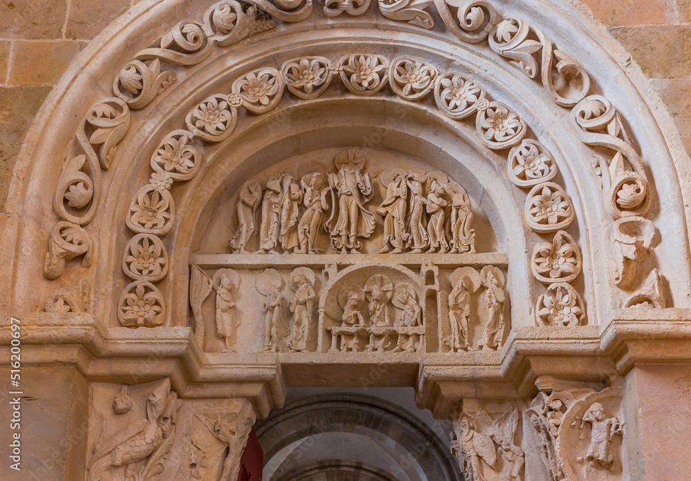 Fototapeta premium Saint Mary Magadalene abbey, Vezelay, France, exteriors