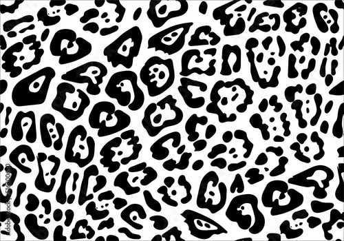 Estampado de piel de guepardo en negro sobre fondo blanco