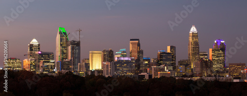 Charlotte, North Carolina, Skyline at Dusk