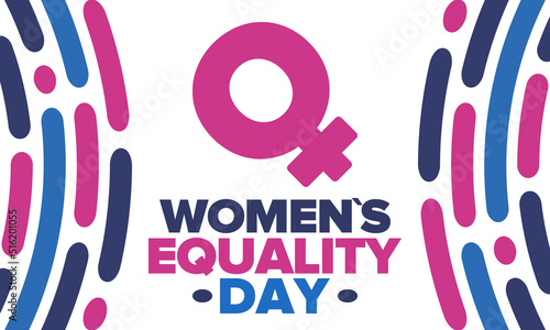 Women's Equality Day in United States. Female holiday, celebrated annually in August 26. Women right history month. Feminism concept. Poster, greeting card, banner and background. Vector illustration