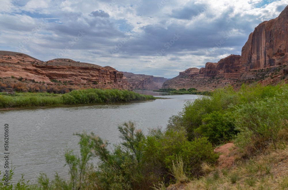 Colorado river scenic view from Goose Island trail (Moab, UT)