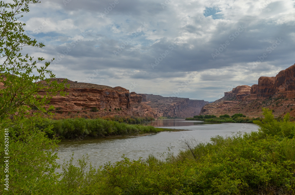 Colorado river scenic view from Goose Island trail (Moab, UT)