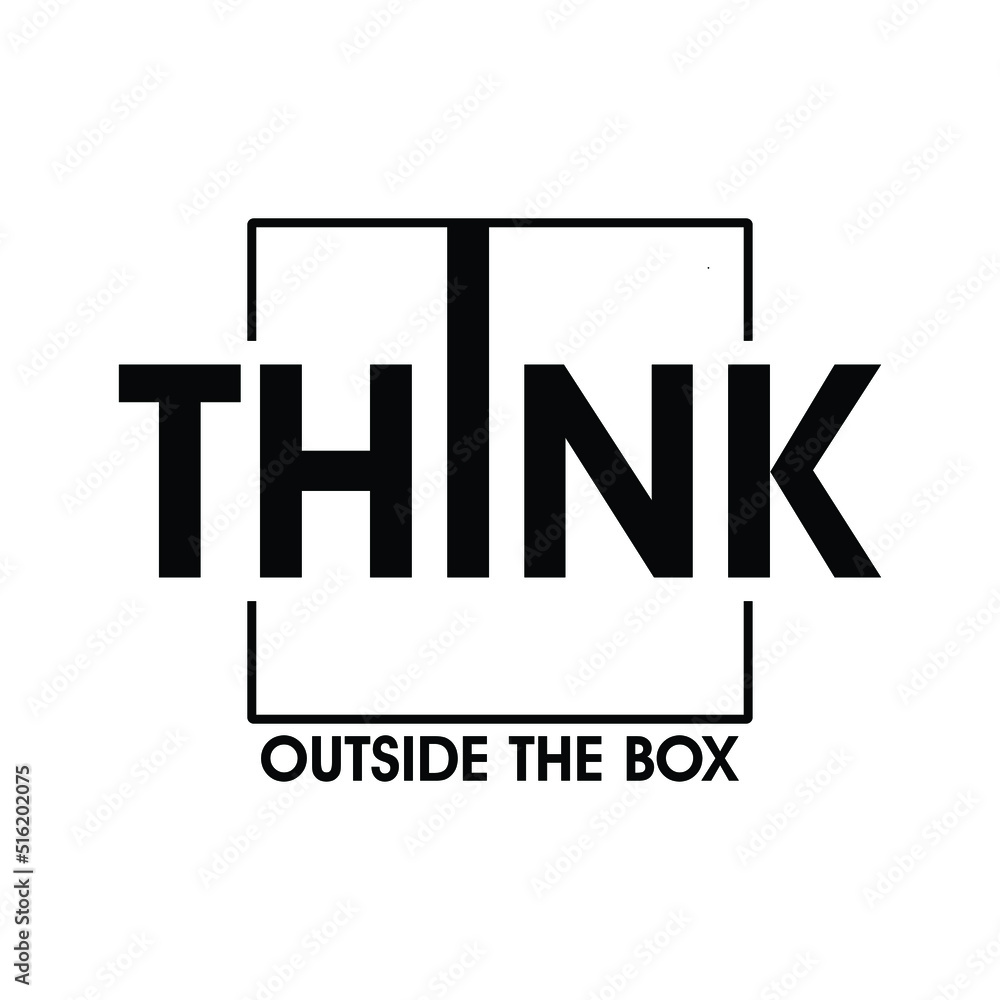 Vecteur Stock Think Outside The Box. Motivational Quote. Think Outside The  Box Typography Quotes Vector. Vector illustration | Adobe Stock