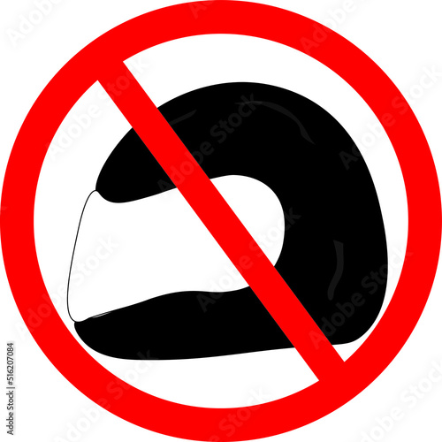 Helmet not allowed sign