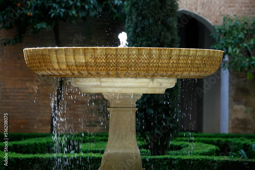 Alhambra - Nasrid Palaces - Fountain in the Patio de Lindaraja (or Daraxa) photo
