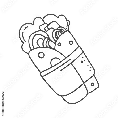 vintage line shawarma kebab doner logo hand draw illustration suitable for restaurant or food business
