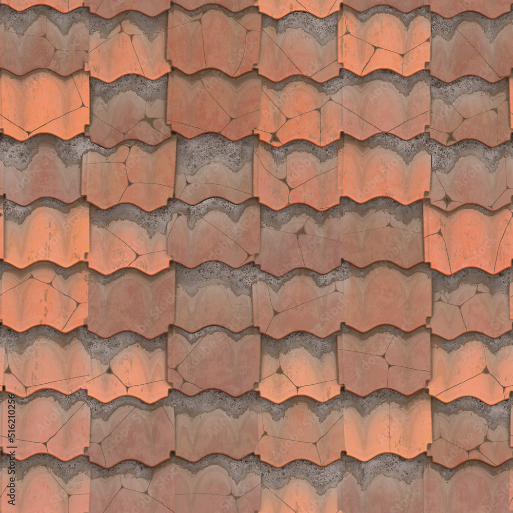 3D Realistic cracked red tile rendered texture seamless background image 3D Realistic cracked red tile rendered texture seamless background image