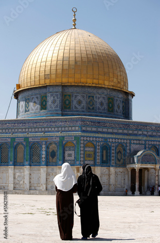 Muslim women at the Dome of the Rock