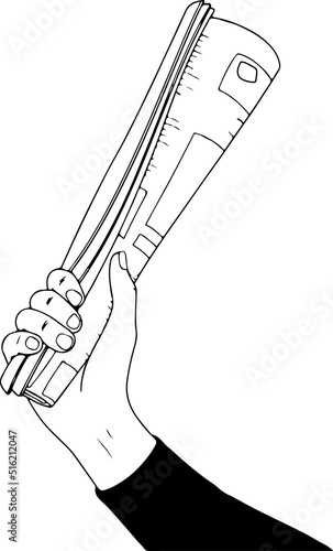   Vector illustration of a hand holding the newspaper