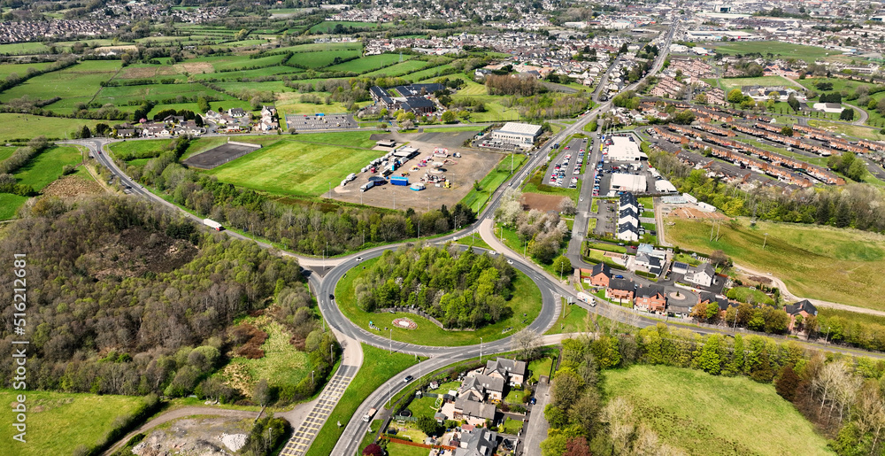 Aerial photo Ballee Seven Towers Roundabout Ballymena Co Antrim Northern Ireland