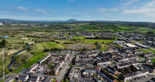 Aerial photo of Residential homes in Ballymena Co Antrim Northern Ireland