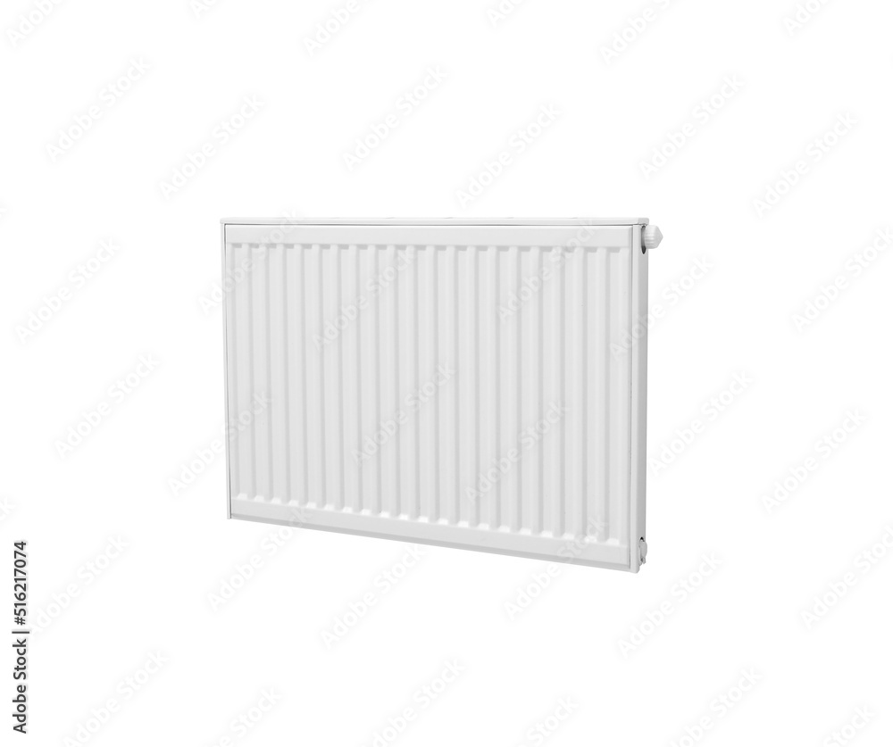 Modern panel radiator on white background. Heating system Modern panel radiator on white background. Heating system
