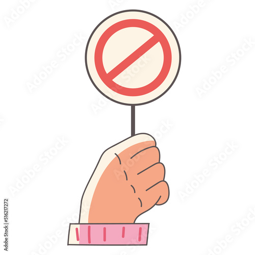 Hand arm fist gesture protest rebellion isolated on white background concept. Vector flat graphic design element illustration