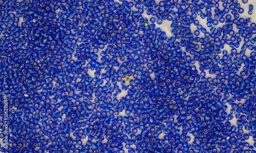 Blue Glass  Beads as Background photo