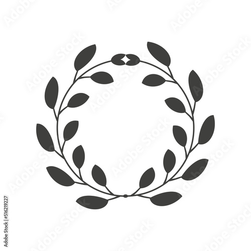  Floral Laurel wreath  isolated white background.Vector illustration photo