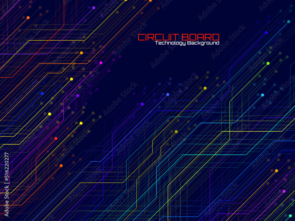 Obraz premium Abstract background with circuit board, technology design. Vector illustration