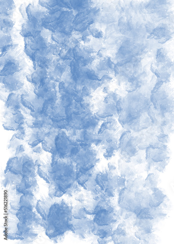 Hand painted watercolor blue sky and clouds, abstract watercolor background, illustration