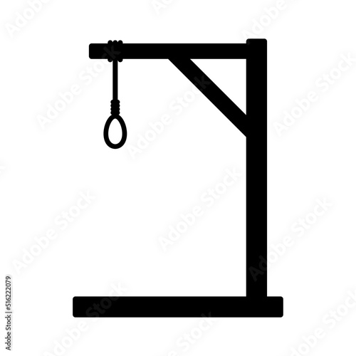 Gallows icon. Black silhouette. Front side view. Vector simple flat graphic illustration. Isolated object on a white background. Isolate.
