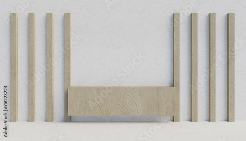 Wooden slats on a white wal...