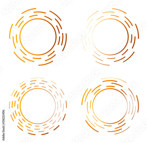 lines in gradient yellow circle pattern illustration.