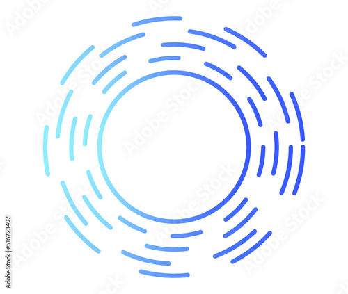 line in gradient blue circle pattern illustration.