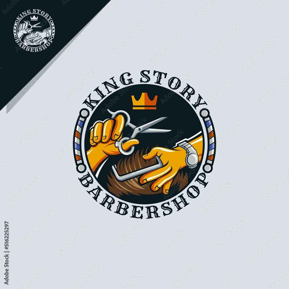 barber shop illustration for emblem logo or icon barber shop illustration for emblem logo or icon