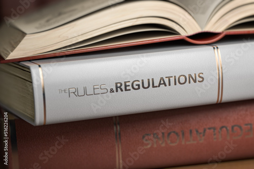 Rules and regulations book. Law, rules and regulations concept. photo